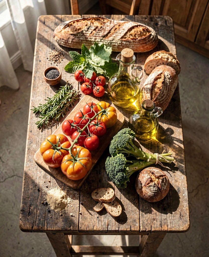 Mesa de cozinha mediterrânea